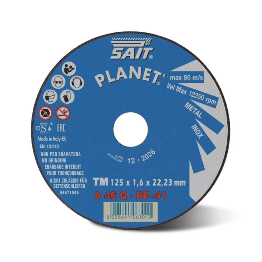 SAIT PLANET A 46 Q Flat Aluminium Oxide Cutting Discs
