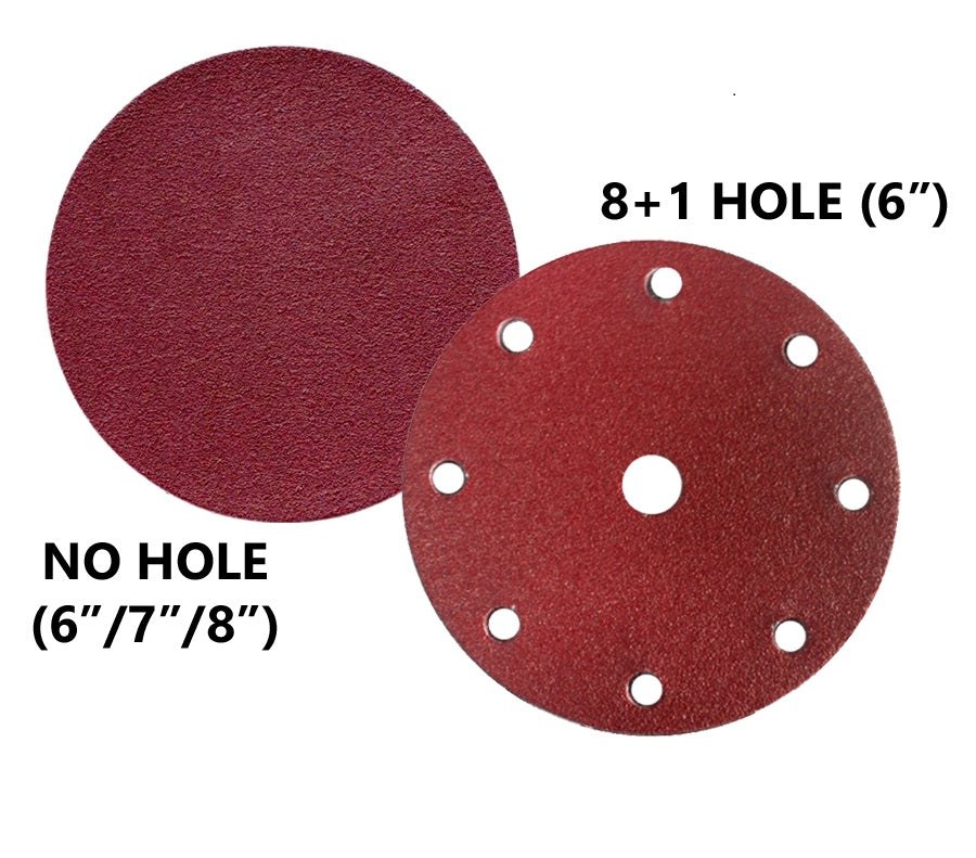 Sanding Discs 6″, 7″, 8″ No Hole / 8+1 Hole/ 1 Hole+6 Slot MAX Ceramic 'Festool-Fit'