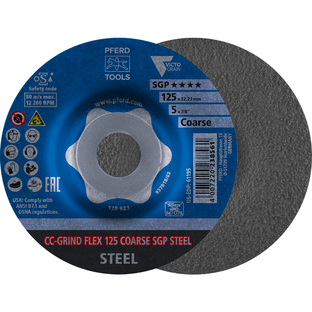 PFERD CC-GRIND FLEX SGP STEEL 115mm VICTOGRAIN-COOL grinding disc