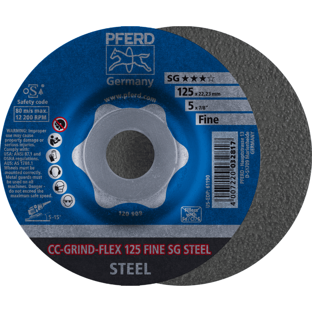 PFERD CC-GRIND FLEX SG STEEL 115mm FINE CO-COOL grinding disc