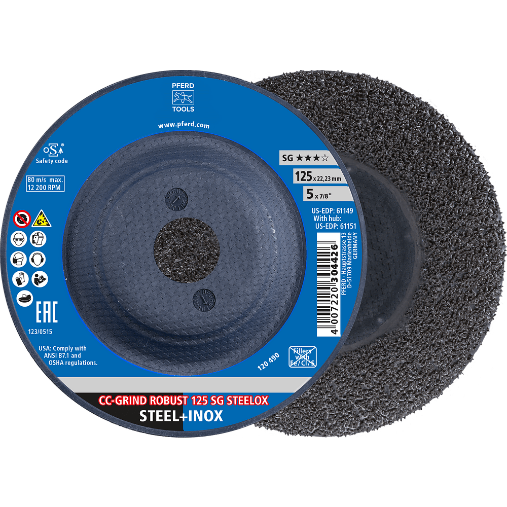 PFERD CC-GRIND ROBUST SG STEELOX 115mm ceramic grinding disc