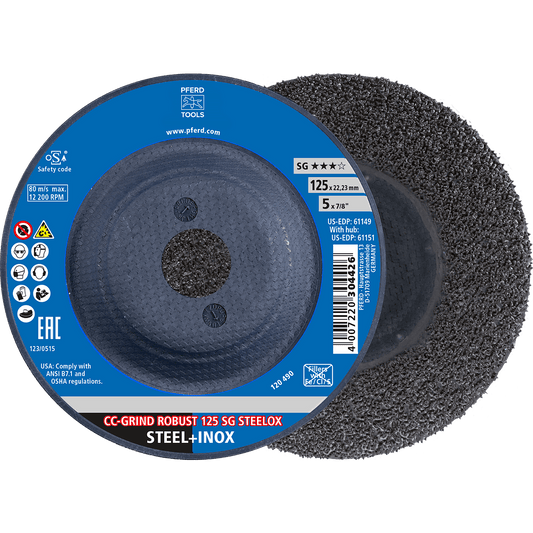 PFERD CC-GRIND ROBUST SG STEELOX 115mm ceramic grinding disc