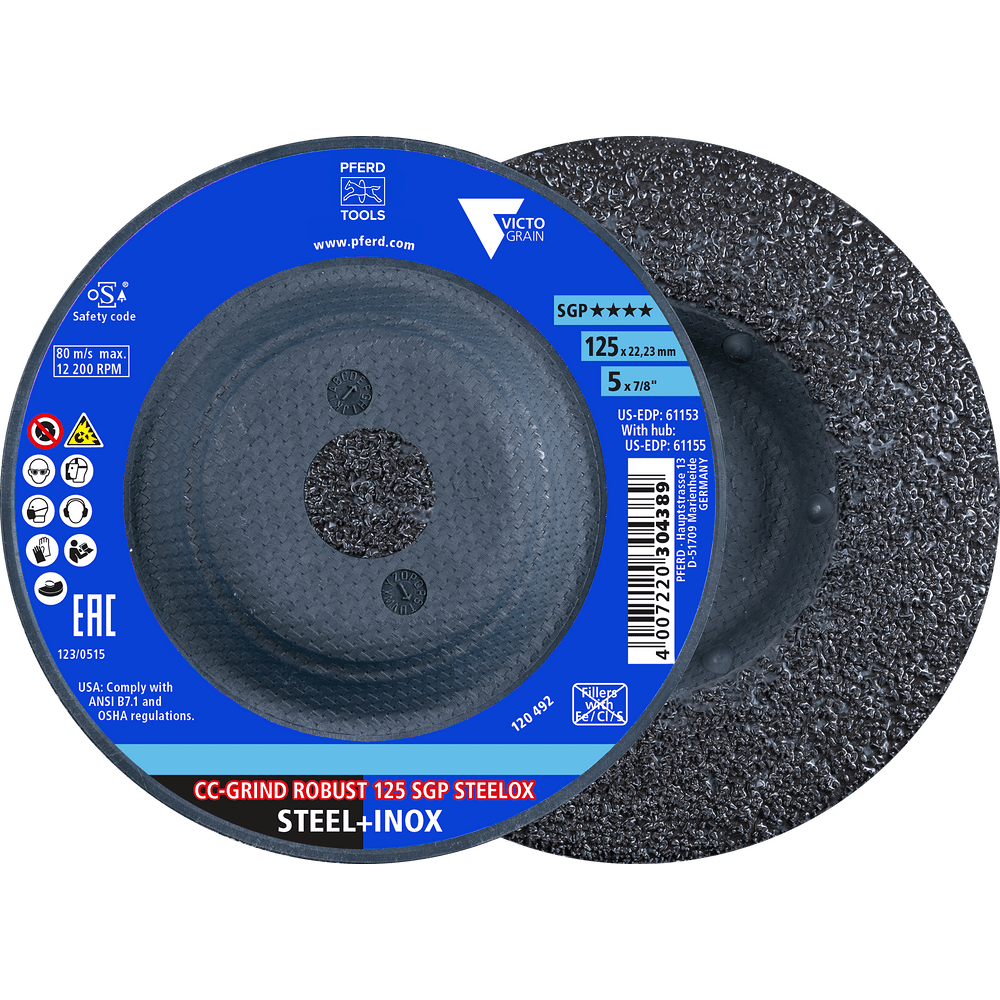 PFERD CC-GRIND ROBUST SGP STEELOX VICTOGRAIN grinding disc