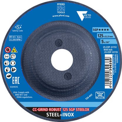 PFERD CC-GRIND ROBUST SGP STEELOX VICTOGRAIN grinding disc