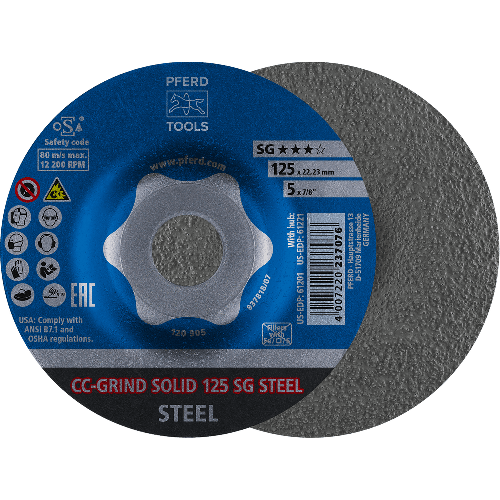 PFERD CC-GRIND SOLID SG STEEL CO-COOL grinding disc