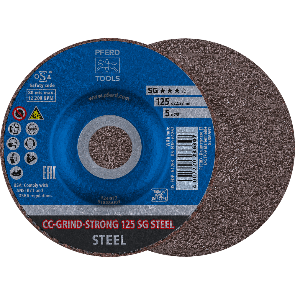 PFERD CC-GRIND STRONG SG STEEL ceramic grinding disc