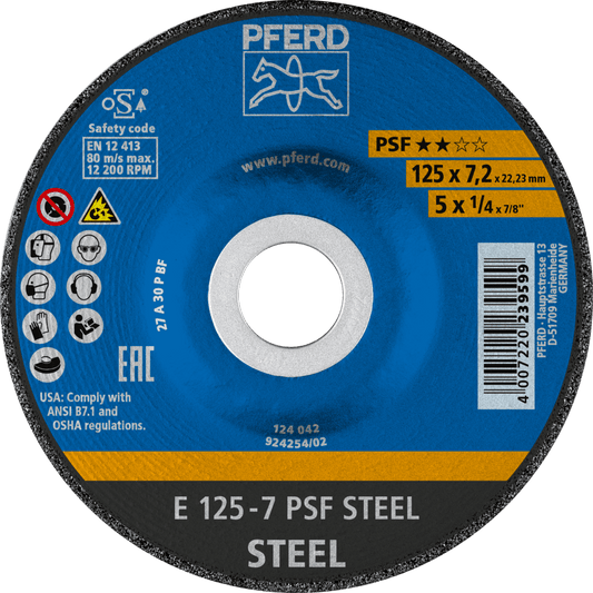 PFERD PSF Grinding Wheels for Steel