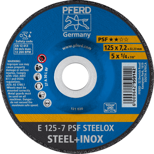 PFERD PSF Grinding Wheels for Steel and stainless steel