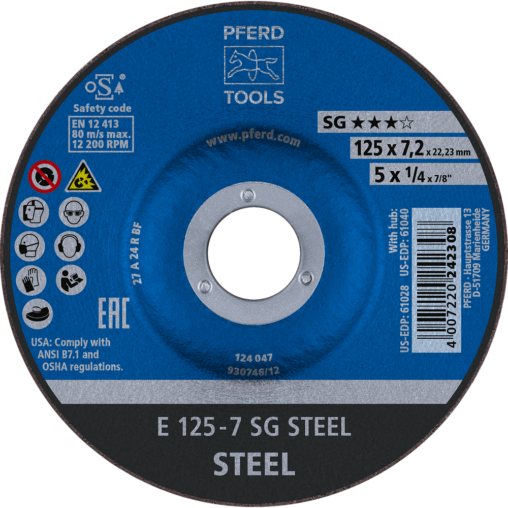 PFERD SG Grinding Wheels for Steel