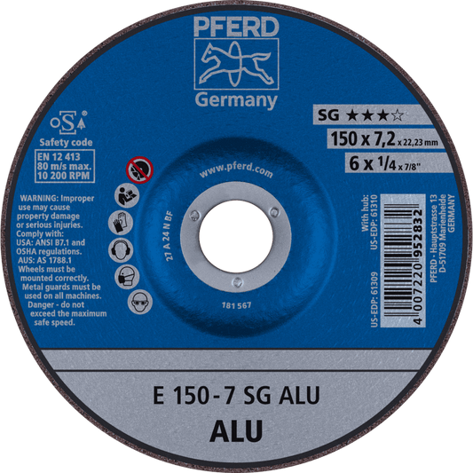 PFERD SG Grinding Wheels for Aluminium and non-ferrous metals