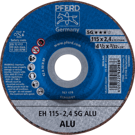 PFERD SG Aluminium and non-ferrous metals Cut-Off Wheels – Depressed Centre