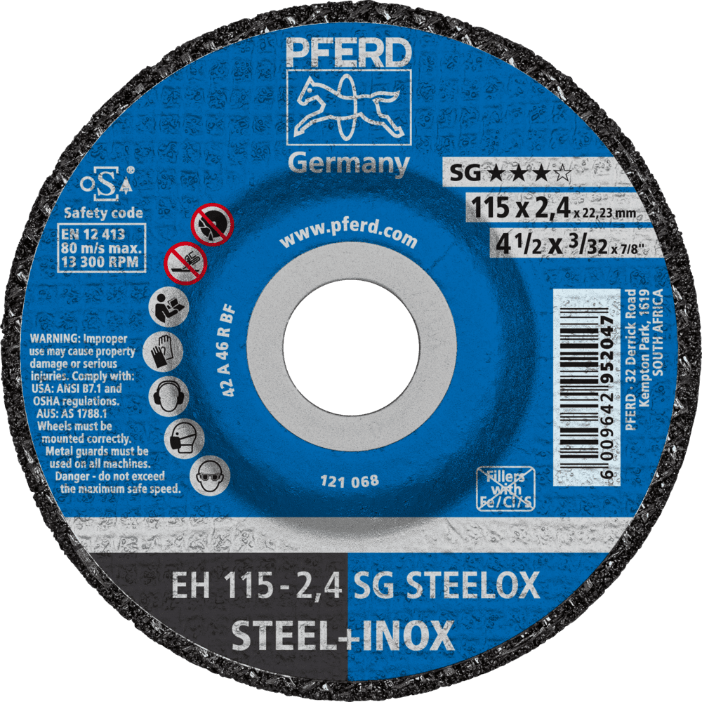 PFERD SG Steel and stainless steel Cut-Off Wheels – Depressed Centre