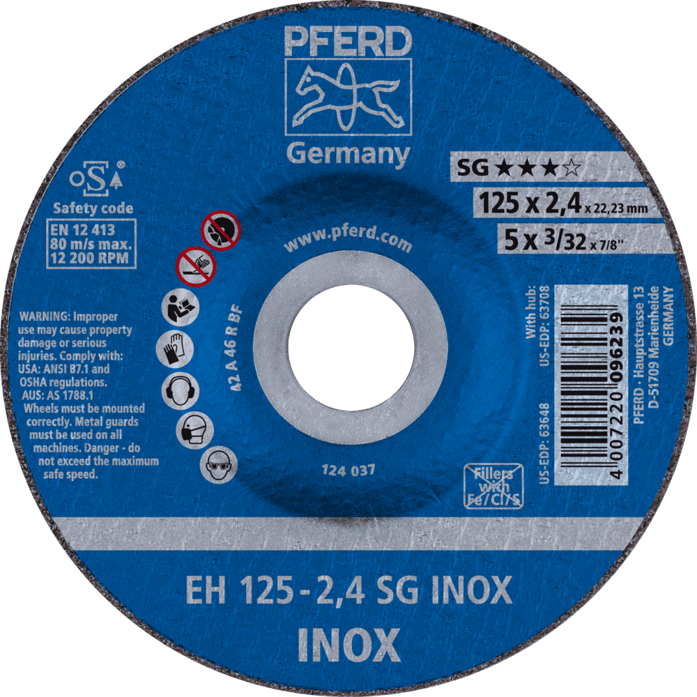 PFERD SG Stainless steel Cut-Off Wheels – Depressed Centre