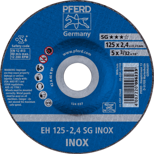 PFERD SG Stainless steel Cut-Off Wheels – Depressed Centre