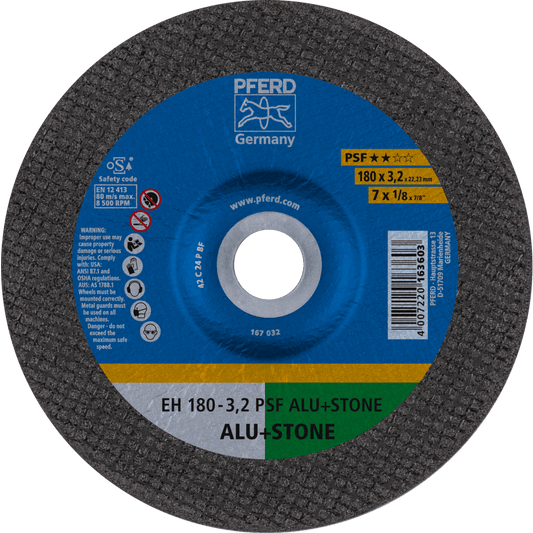 PFERD PSF Aluminium and stone Cut-Off Wheels – Depressed Centre