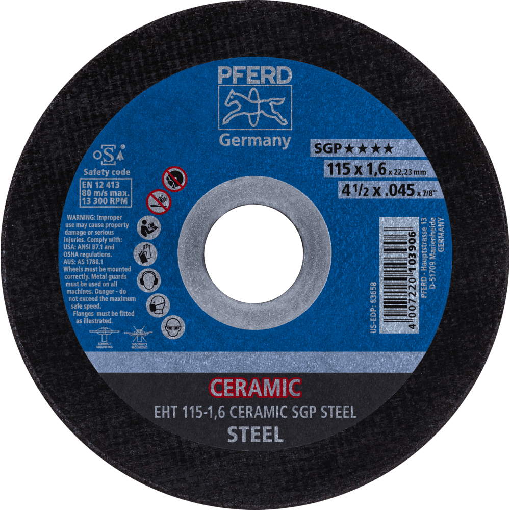 PFERD SGP CERAMIC Steel Cut-Off Wheels – Flat