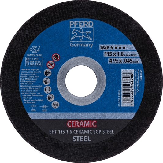 PFERD SGP CERAMIC Steel Cut-Off Wheels – Flat