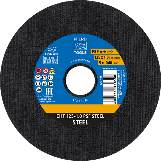 PFERD PSF Steel Cut-Off Wheels – Flat