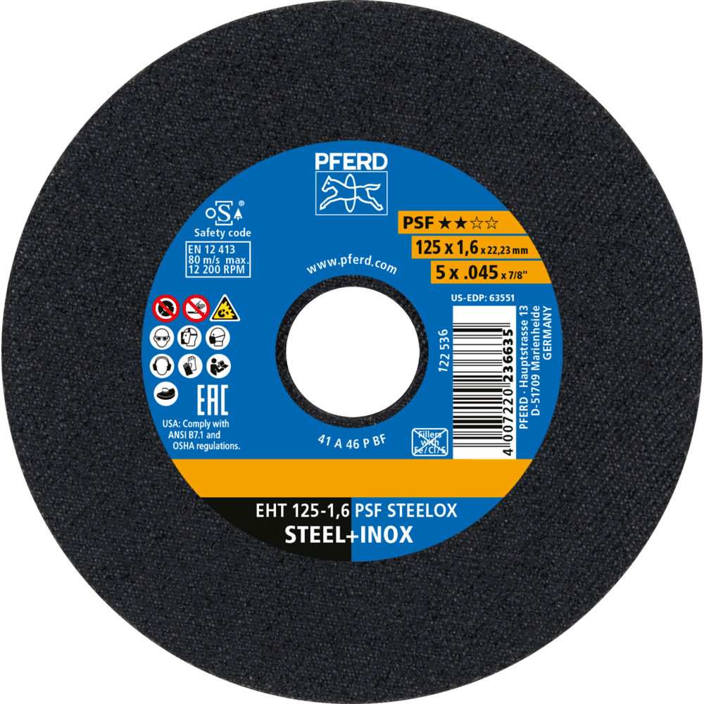 PFERD PSF Steel and stainless steel Cut-Off Wheels – Flat