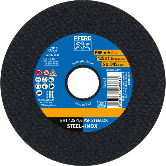 PFERD PSF Steel and stainless steel Cut-Off Wheels – Flat