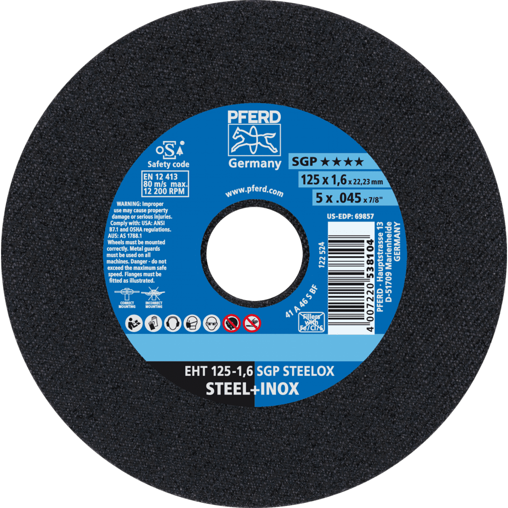 PFERD SGP Steel and stainless steel Cut-Off Wheels – Flat