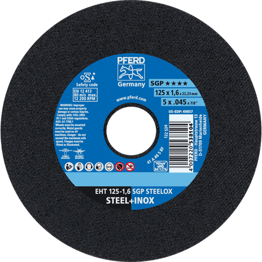 PFERD SGP Steel and stainless steel Cut-Off Wheels – Flat