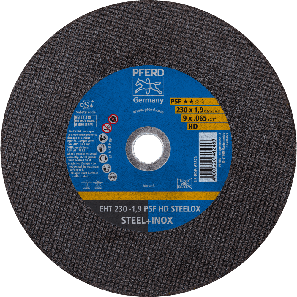 PFERD PSF Heavy-duty steel and stainless steel Cut-Off Wheels – Flat