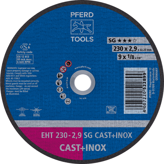 PFERD SG Cast iron and stainless steel Cut-Off Wheels – Flat