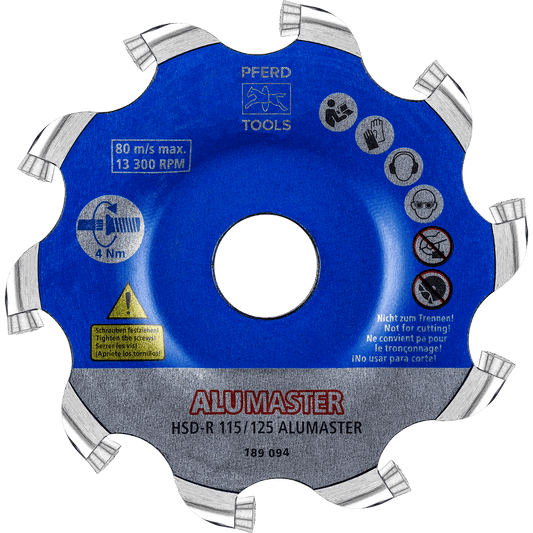 PFERD ALUMASTER HSD-R 115/125 milling disc for radial aluminium applications