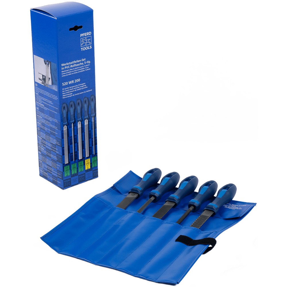 PFERD machinist's file/rasp set 5-piece in plastic pouch – 520 – File Set