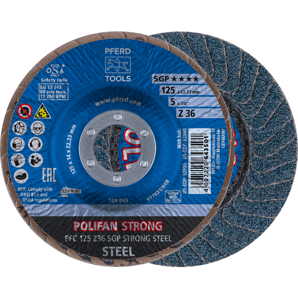 PFERD POLIFAN Flap Disc PFC Conical Z SGP STRONG STEEL