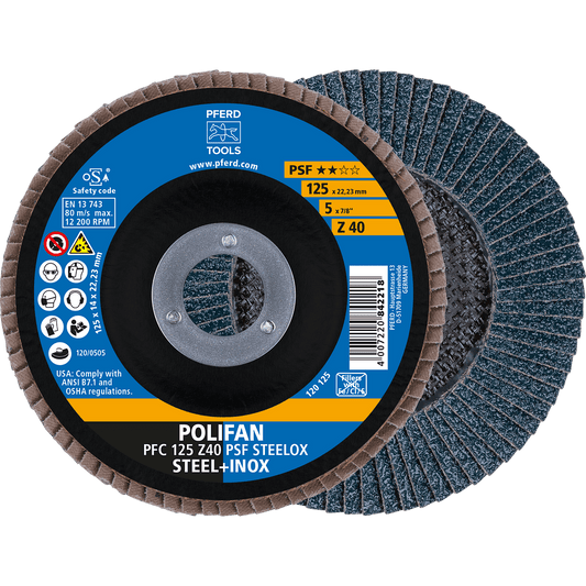 PFERD POLIFAN Flap Disc PFC Conical A PSF STEELOX