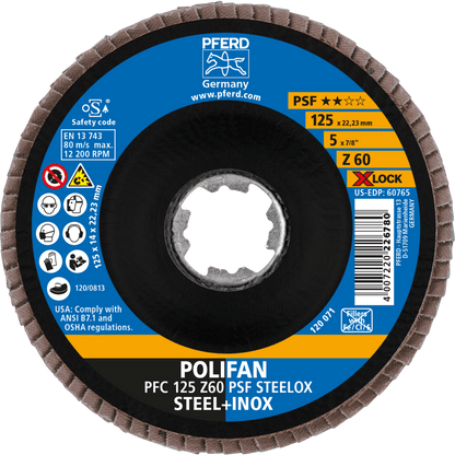 PFERD POLIFAN Flap Disc PFC Conical Z PSF STEELOX/X-LOCK