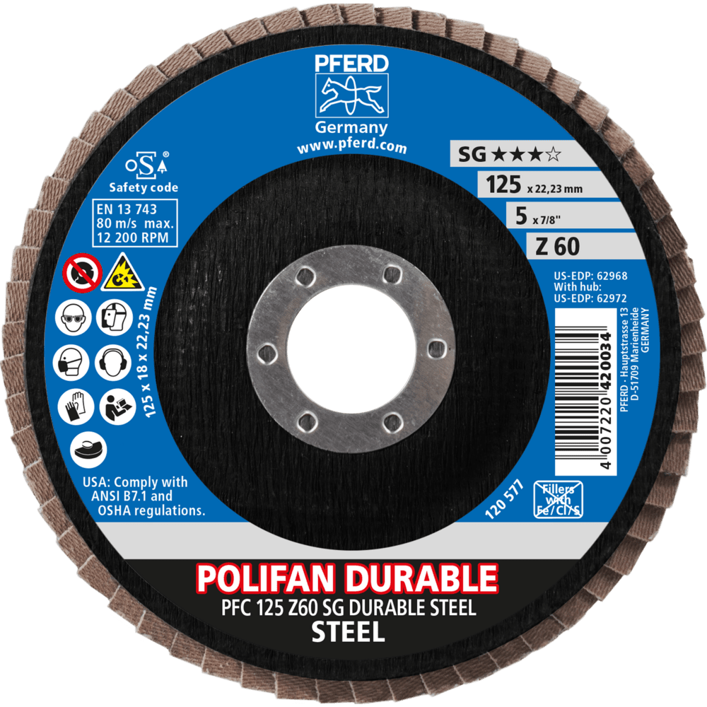 PFERD POLIFAN Flap Disc PFC Conical Z SG DURABLE STEEL