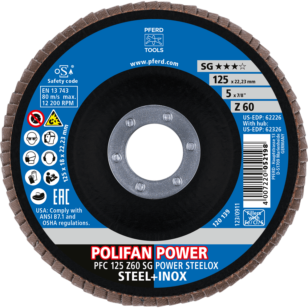 PFERD POLIFAN Flap Disc PFC Conical Z SG POWER STEELOX