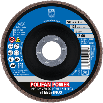 PFERD POLIFAN Flap Disc PFC Conical Z SG POWER STEELOX