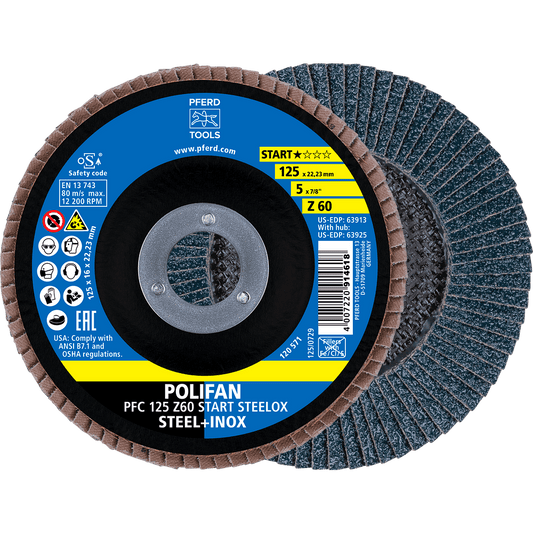 PFERD POLIFAN Flap Disc PFC Conical Z START STEELOX