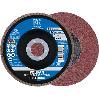 PFERD POLIFAN Flap Disc PFC Conical A SG STEELOX