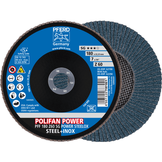 PFERD POLIFAN Flap Disc PFF Flat Z SG POWER STEELOX