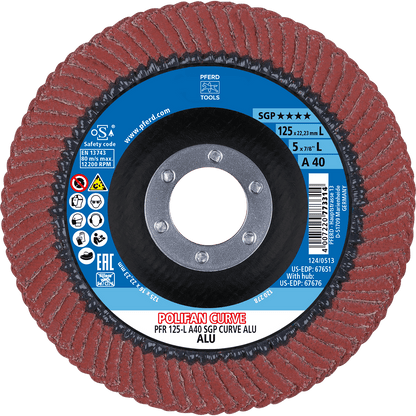 PFERD POLIFAN Flap Disc PFR Curve Large A SGP CURVE ALU