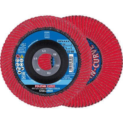 PFERD POLIFAN Flap Disc PFR Curve Large CO SGP CURVE STEELOX