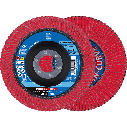 PFERD POLIFAN Flap Disc PFR Curve Large CO SGP CURVE STEELOX