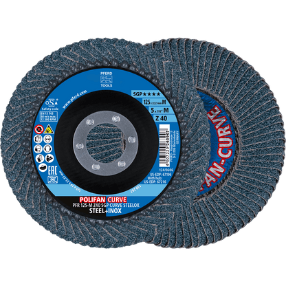 PFERD POLIFAN Flap Disc PFR Curve Large Z SGP CURVE STEELOX