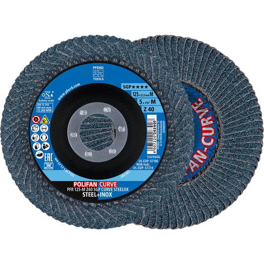 PFERD POLIFAN Flap Disc PFR Curve Large Z SGP CURVE STEELOX